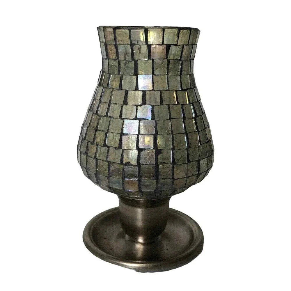 Mosaic Candle Holder‎ Candlestick Holder Vintage Shabby Chic Home Decor Accent